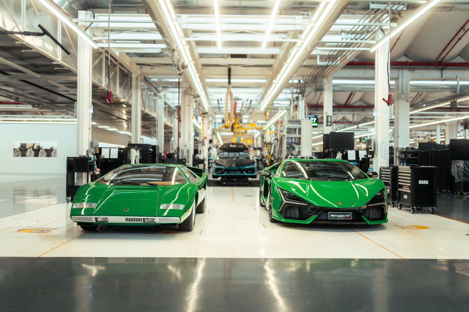 Lamborghini Countach and Revuelto