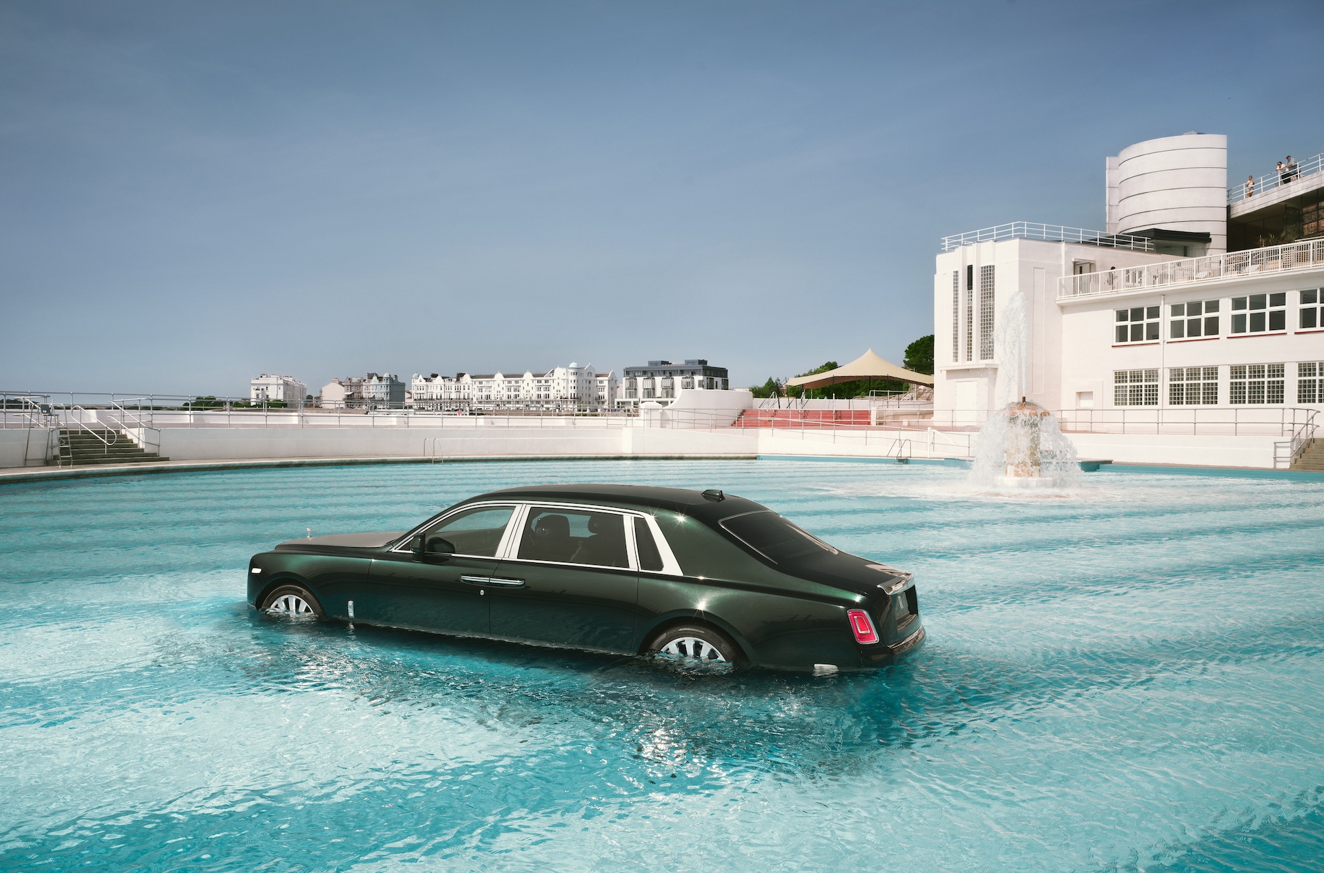 Rolls-Royce Phantom in swimming pool