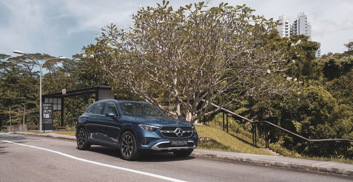 Mercedes Benz GLC 200 parked by road at Gillman Barracks