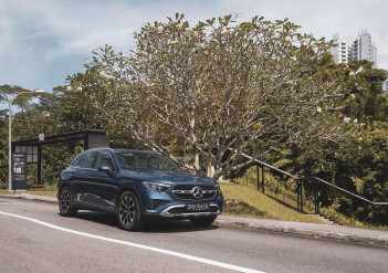 Mercedes Benz GLC 200 parked by road at Gillman Barracks
