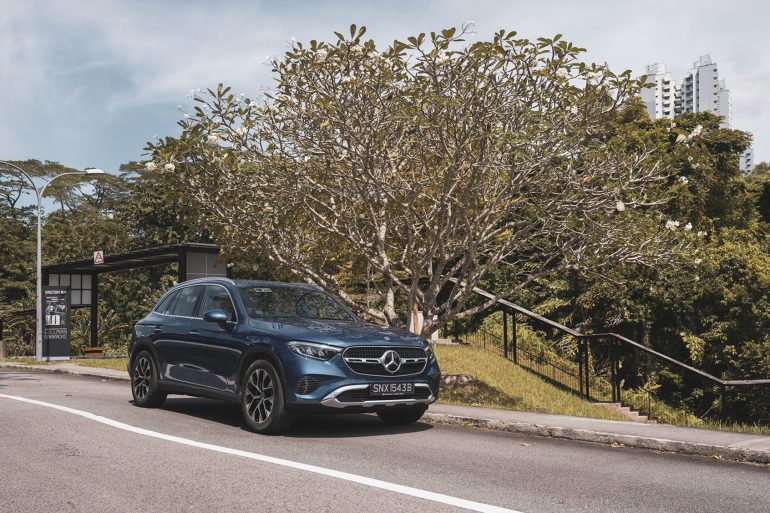 Mercedes Benz GLC 200 parked by road at Gillman Barracks