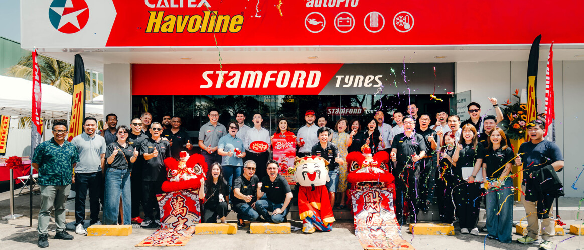 Caltex station tyre shop launch