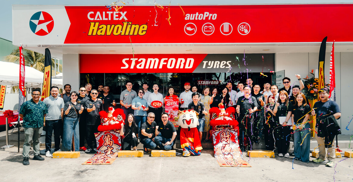 Caltex station tyre shop launch