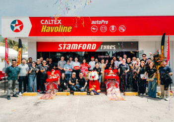 Caltex station tyre shop launch
