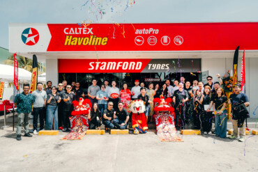 Caltex station tyre shop launch